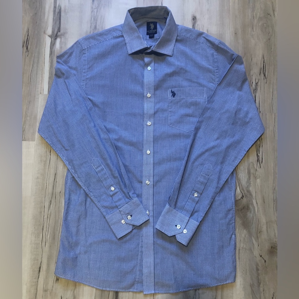 U.S. Polo Assn. Classic Blue Cotton Dress Shirt